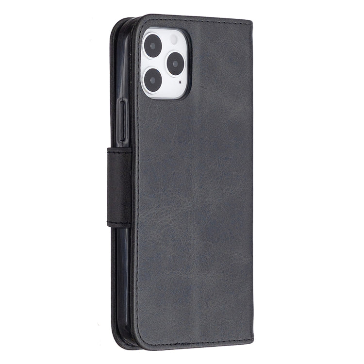 For iPhone 12 / 12 Pro Retro Lambskin Texture Pure Color Horizontal Flip PU Leather Case, with Holder & Card Slots & Wallet & Lanyard