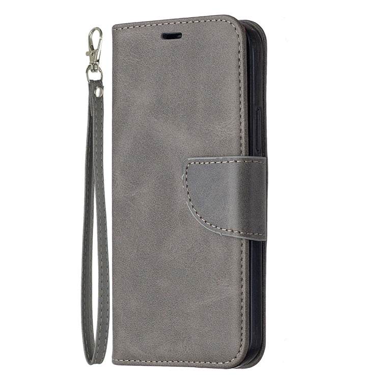 For iPhone 12 / 12 Pro Retro Lambskin Texture Pure Color Horizontal Flip PU Leather Case, with Holder & Card Slots & Wallet & Lanyard