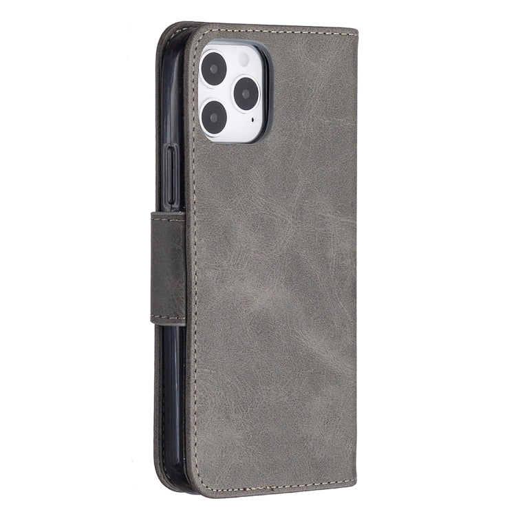 For iPhone 12 / 12 Pro Retro Lambskin Texture Pure Color Horizontal Flip PU Leather Case, with Holder & Card Slots & Wallet & Lanyard