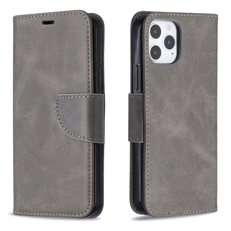 For iPhone 12 / 12 Pro Retro Lambskin Texture Pure Color Horizontal Flip PU Leather Case, with Holder & Card Slots & Wallet & Lanyard