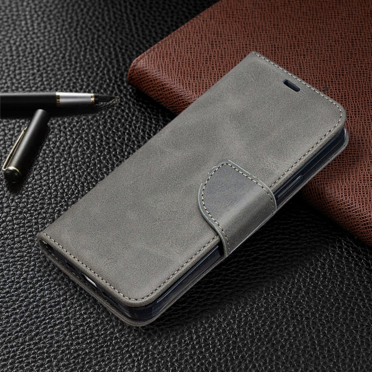 For iPhone 12 / 12 Pro Retro Lambskin Texture Pure Color Horizontal Flip PU Leather Case, with Holder & Card Slots & Wallet & Lanyard