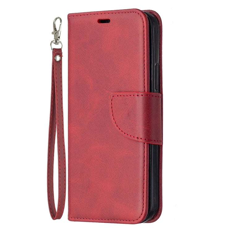 For iPhone 12 / 12 Pro Retro Lambskin Texture Pure Color Horizontal Flip PU Leather Case, with Holder & Card Slots & Wallet & Lanyard