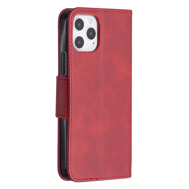 For iPhone 12 / 12 Pro Retro Lambskin Texture Pure Color Horizontal Flip PU Leather Case, with Holder & Card Slots & Wallet & Lanyard