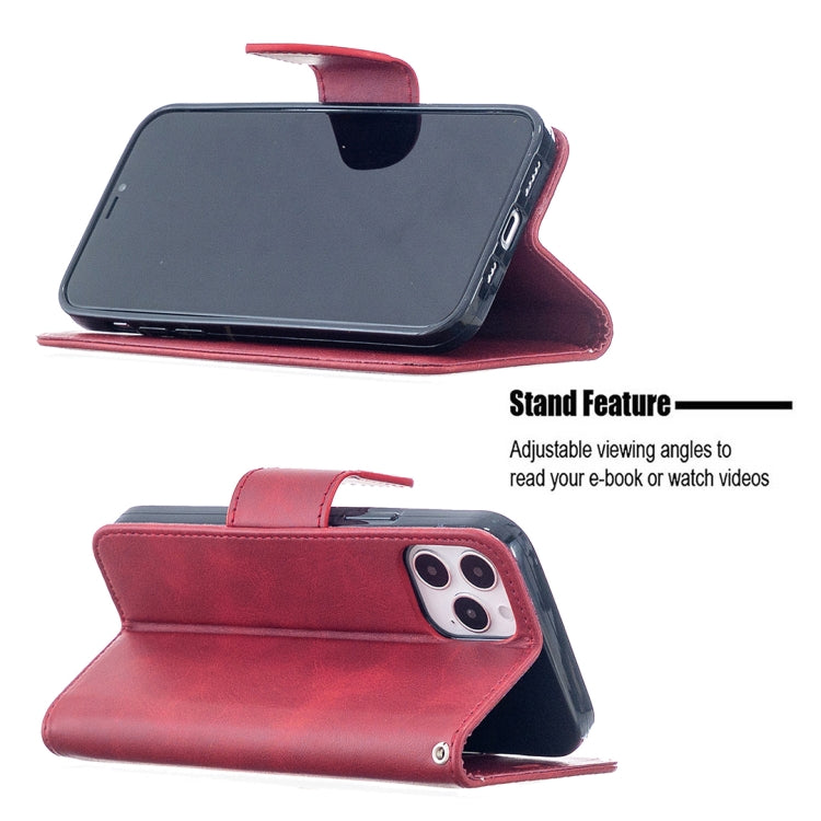 For iPhone 12 / 12 Pro Retro Lambskin Texture Pure Color Horizontal Flip PU Leather Case, with Holder & Card Slots & Wallet & Lanyard