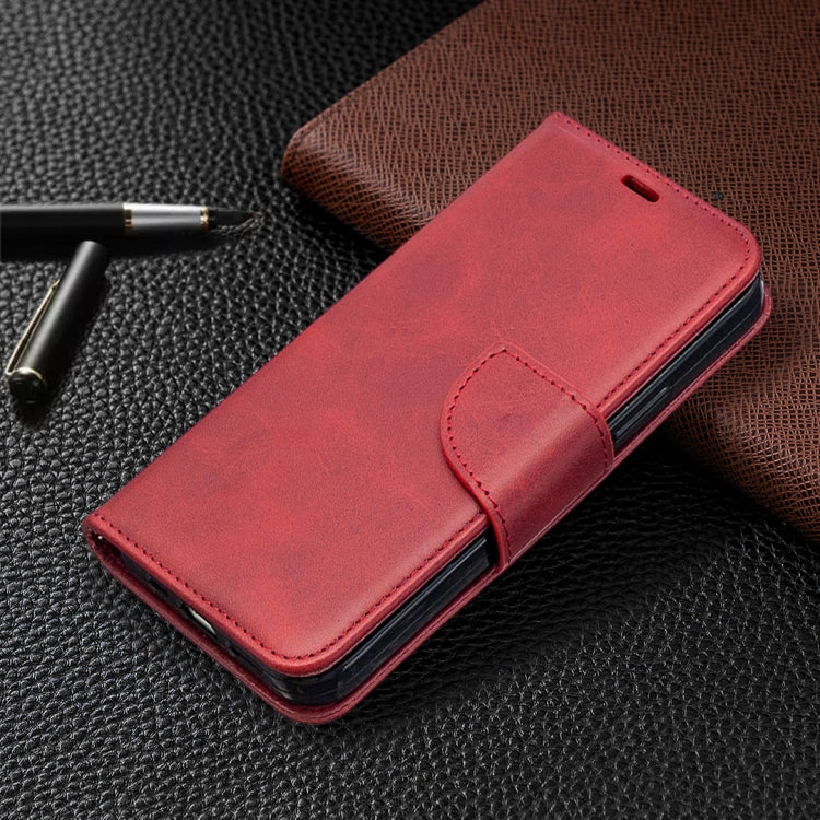 For iPhone 12 / 12 Pro Retro Lambskin Texture Pure Color Horizontal Flip PU Leather Case, with Holder & Card Slots & Wallet & Lanyard
