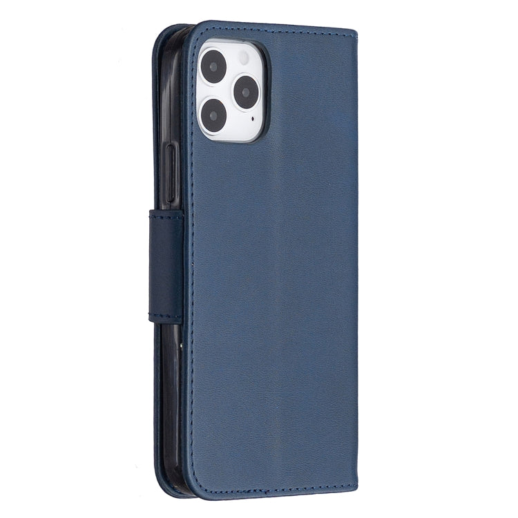 For iPhone 12 / 12 Pro Retro Lambskin Texture Pure Color Horizontal Flip PU Leather Case, with Holder & Card Slots & Wallet & Lanyard