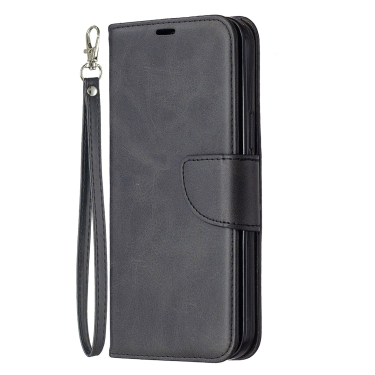 For iPhone 12 Pro Max Retro Lambskin Texture Pure Color Horizontal Flip PU Leather Case, with Holder & Card Slots & Wallet & Lanyard