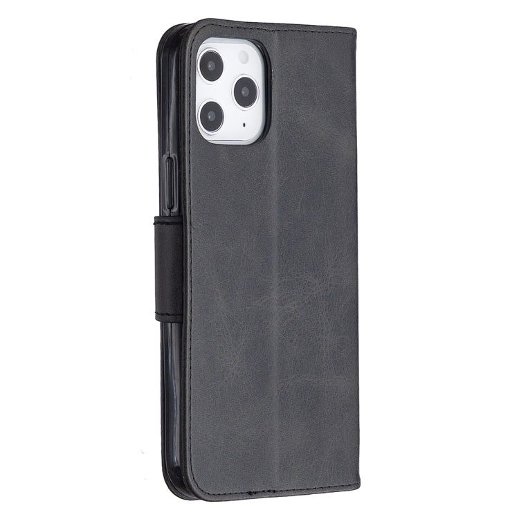 For iPhone 12 Pro Max Retro Lambskin Texture Pure Color Horizontal Flip PU Leather Case, with Holder & Card Slots & Wallet & Lanyard