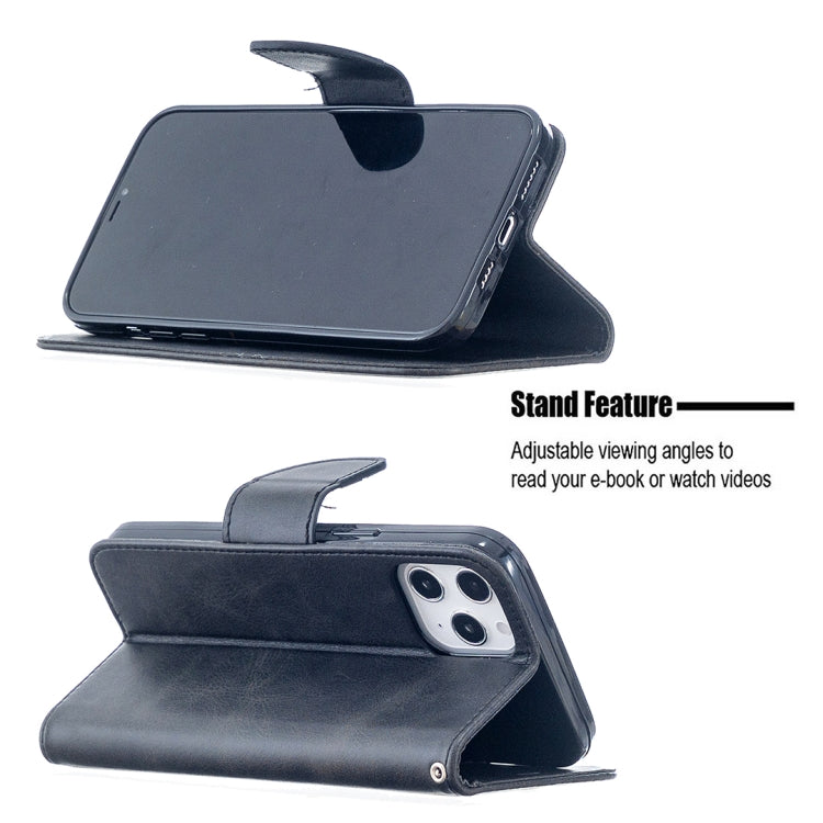 For iPhone 12 Pro Max Retro Lambskin Texture Pure Color Horizontal Flip PU Leather Case, with Holder & Card Slots & Wallet & Lanyard