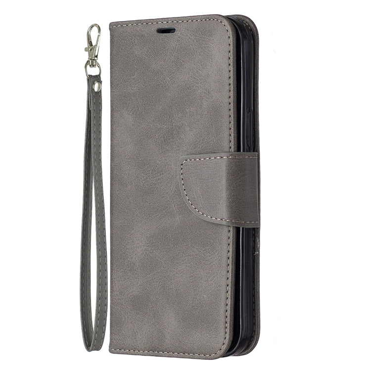 For iPhone 12 Pro Max Retro Lambskin Texture Pure Color Horizontal Flip PU Leather Case, with Holder & Card Slots & Wallet & Lanyard