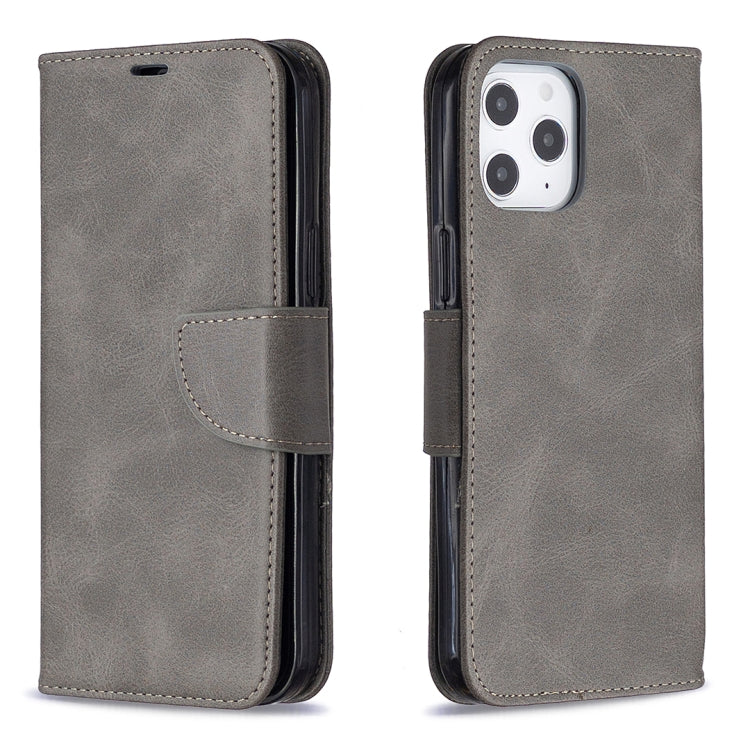 For iPhone 12 Pro Max Retro Lambskin Texture Pure Color Horizontal Flip PU Leather Case, with Holder & Card Slots & Wallet & Lanyard