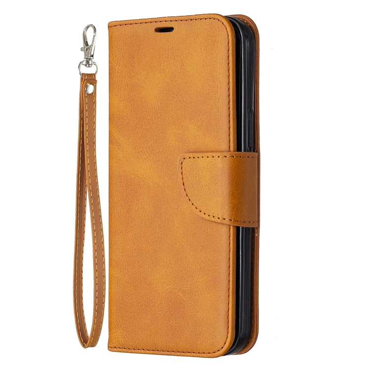 For iPhone 12 Pro Max Retro Lambskin Texture Pure Color Horizontal Flip PU Leather Case, with Holder & Card Slots & Wallet & Lanyard