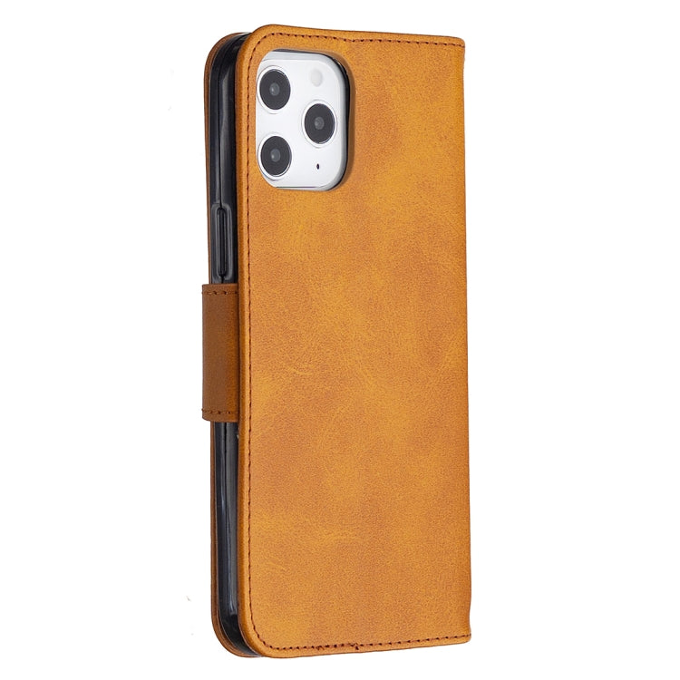 For iPhone 12 Pro Max Retro Lambskin Texture Pure Color Horizontal Flip PU Leather Case, with Holder & Card Slots & Wallet & Lanyard