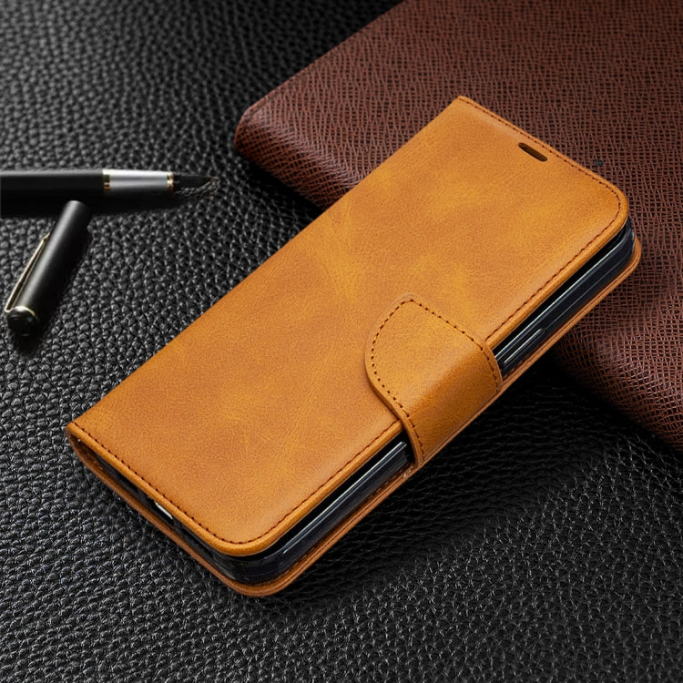 For iPhone 12 Pro Max Retro Lambskin Texture Pure Color Horizontal Flip PU Leather Case, with Holder & Card Slots & Wallet & Lanyard