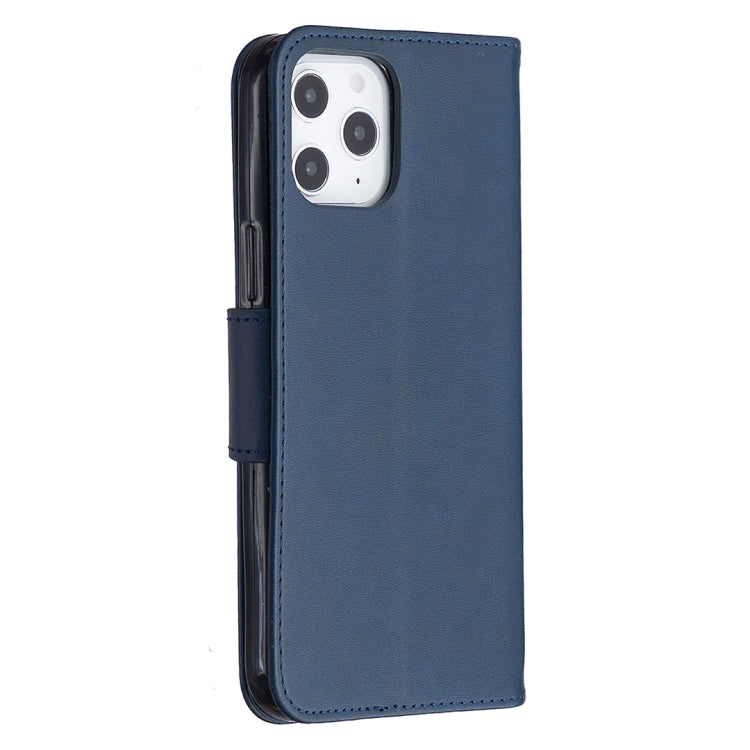 For iPhone 12 Pro Max Retro Lambskin Texture Pure Color Horizontal Flip PU Leather Case, with Holder & Card Slots & Wallet & Lanyard