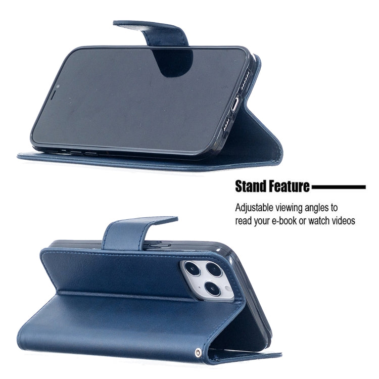 For iPhone 12 Pro Max Retro Lambskin Texture Pure Color Horizontal Flip PU Leather Case, with Holder & Card Slots & Wallet & Lanyard