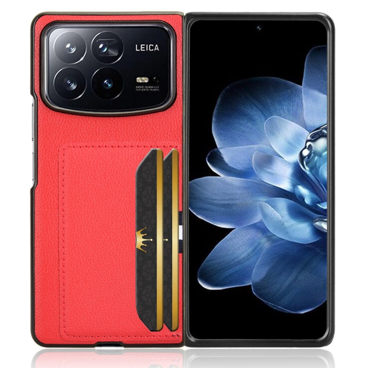 For Xiaomi Mix Fold 4 Litchi Texture Card Slots Back Cover Phone Case