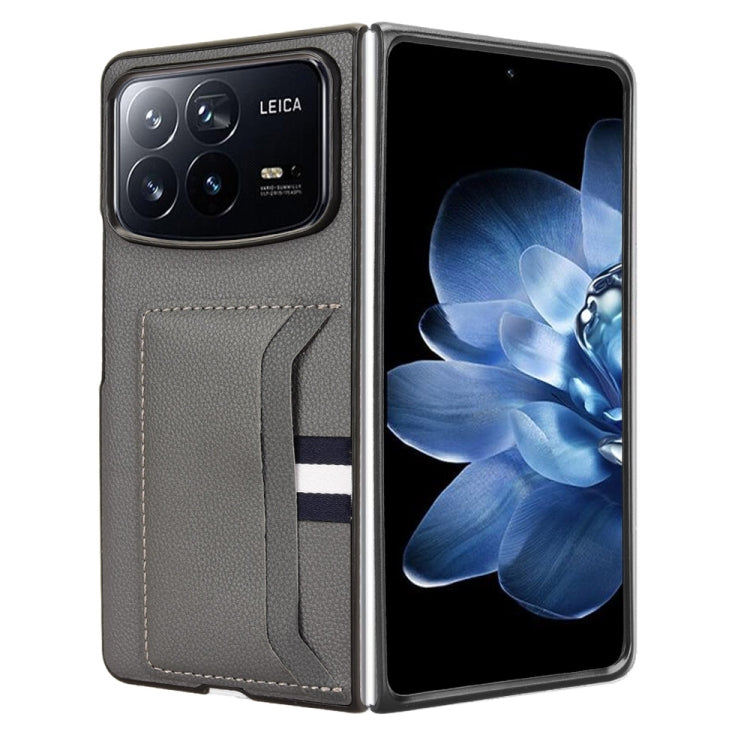 For Xiaomi Mix Fold 4 Litchi Texture Card Slots Back Cover Phone Case