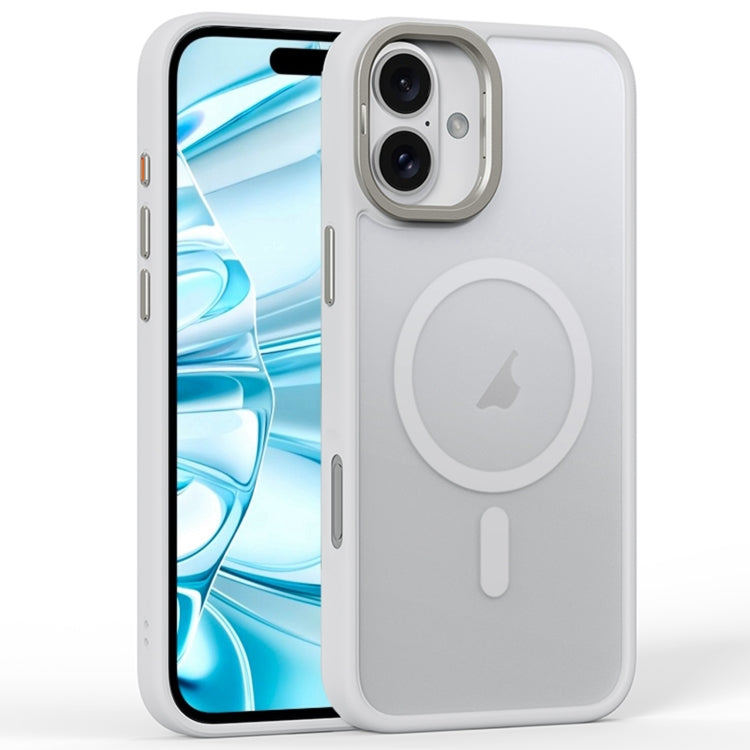 For iPhone 16 Plus Frosted Lens Holder MagSafe Magnetic Phone Case