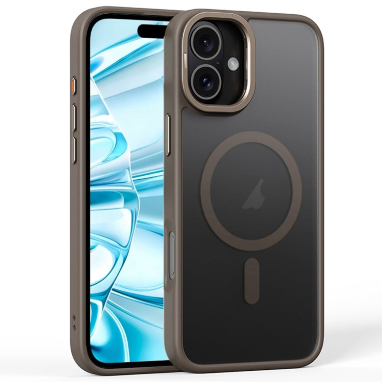 For iPhone 16 Plus Frosted Lens Holder MagSafe Magnetic Phone Case