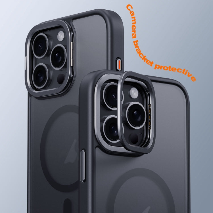 For iPhone 16 Plus Frosted Lens Holder MagSafe Magnetic Phone Case