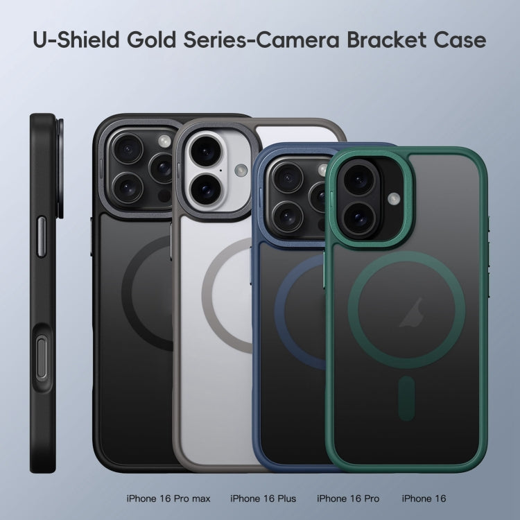 For iPhone 16 Frosted Lens Holder MagSafe Magnetic Phone Case