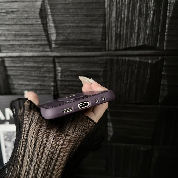 For Samsung Galaxy Z Flip3 5G Carbon Fiber Foldable Leather Phone Case with Stand