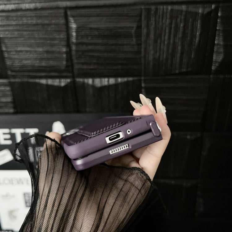 For Samsung Galaxy Z Fold6 5G Carbon Fiber Foldable Leather Phone Case with Stand