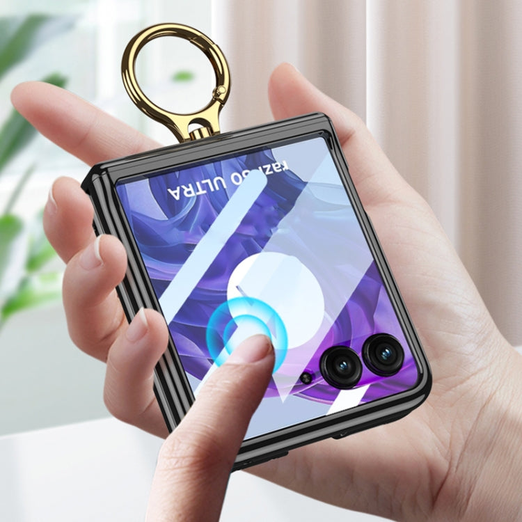 For Motorola Razr 50 Ultra GKK Integrated  Magnetic Folding Phantom Rotary Phone Case with Ring Holder