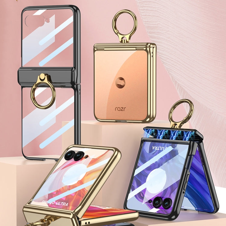 For Motorola Razr 50 Ultra GKK Integrated  Magnetic Folding Phantom Rotary Phone Case with Ring Holder