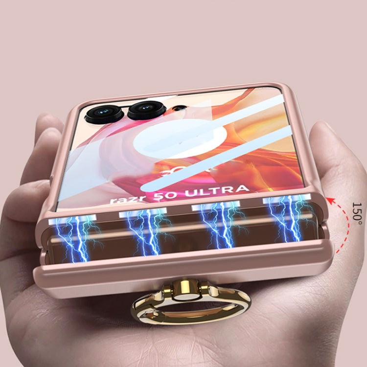 For Motorola Razr 50 Ultra GKK Integrated Magnetic Hinged Flip Case with Ring Holder