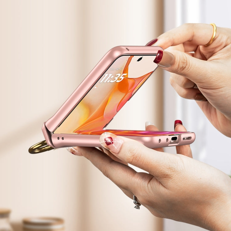 For Motorola Razr 50 Ultra GKK Integrated Magnetic Hinged Flip Case with Ring Holder