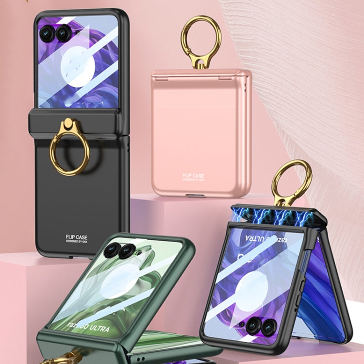 For Motorola Razr 50 Ultra GKK Integrated Magnetic Hinged Flip Case with Ring Holder