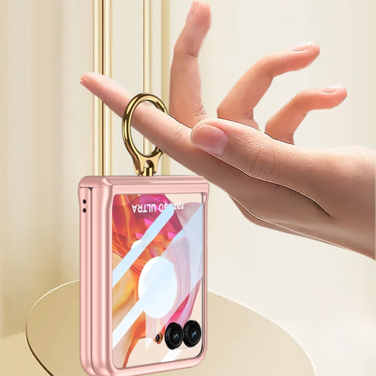 For Motorola Razr 50 GKK Integrated Magnetic Hinged Flip Case with Ring Holder