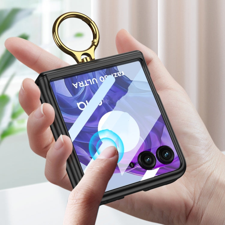 For Motorola Razr 50 GKK Integrated Magnetic Hinged Flip Case with Ring Holder