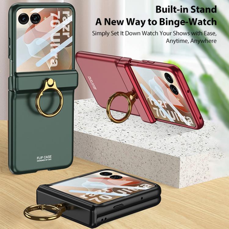 For Motorola Razr 70 GKK Integrated Magnetic Hinged Flip Case with Ring Holder