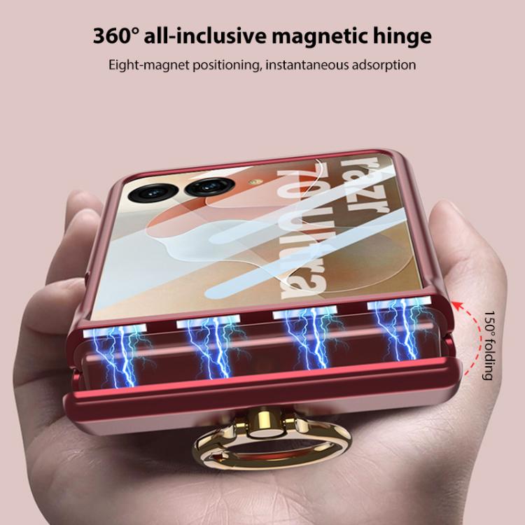 For Motorola Razr 70 GKK Integrated Magnetic Hinged Flip Case with Ring Holder