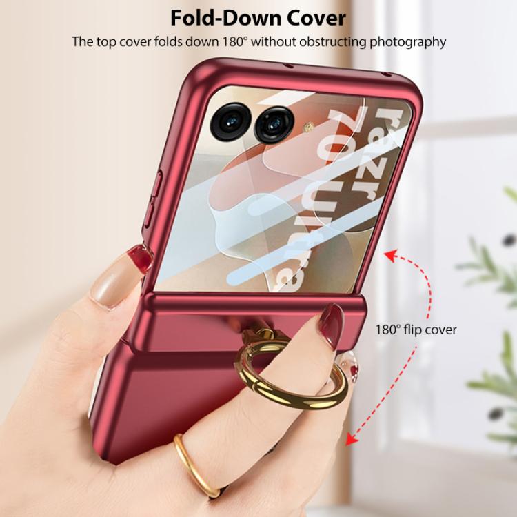 For Motorola Razr 70 GKK Integrated Magnetic Hinged Flip Case with Ring Holder