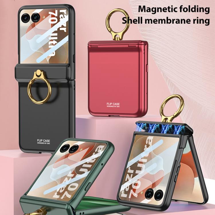 For Motorola Razr 70 GKK Integrated Magnetic Hinged Flip Case with Ring Holder