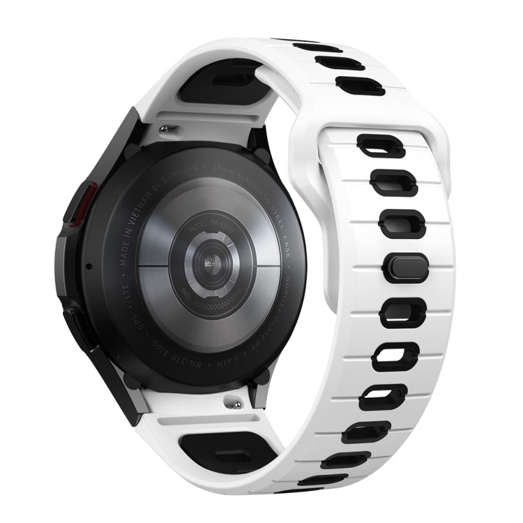 For Samsung Galaxy Watch 7 / 6 Two Color Stripes Reverse Buckle Silicone Watch Band