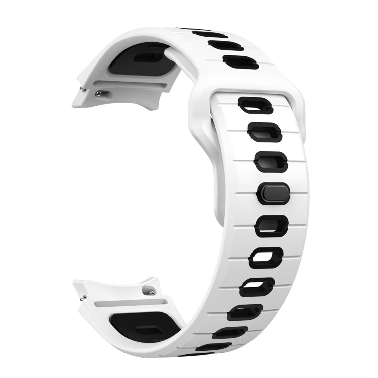 For Samsung Galaxy Watch 7 / 6 Two Color Stripes Reverse Buckle Silicone Watch Band