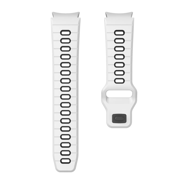 For Samsung Galaxy Watch 7 / 6 Two Color Stripes Reverse Buckle Silicone Watch Band