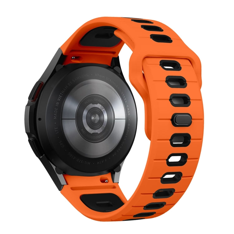 For Samsung Galaxy Watch 7 / 6 Two Color Stripes Reverse Buckle Silicone Watch Band