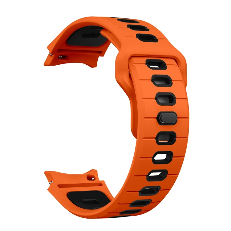 For Samsung Galaxy Watch 7 / 6 Two Color Stripes Reverse Buckle Silicone Watch Band