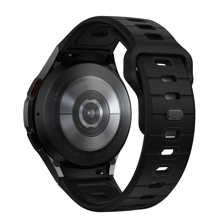 For Samsung Galaxy Watch 7 / 6 Two Color Stripes Reverse Buckle Silicone Watch Band