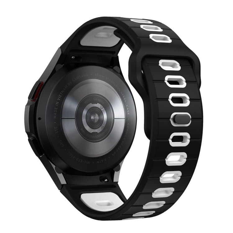 For Samsung Galaxy Watch 7 / 6 Two Color Stripes Reverse Buckle Silicone Watch Band