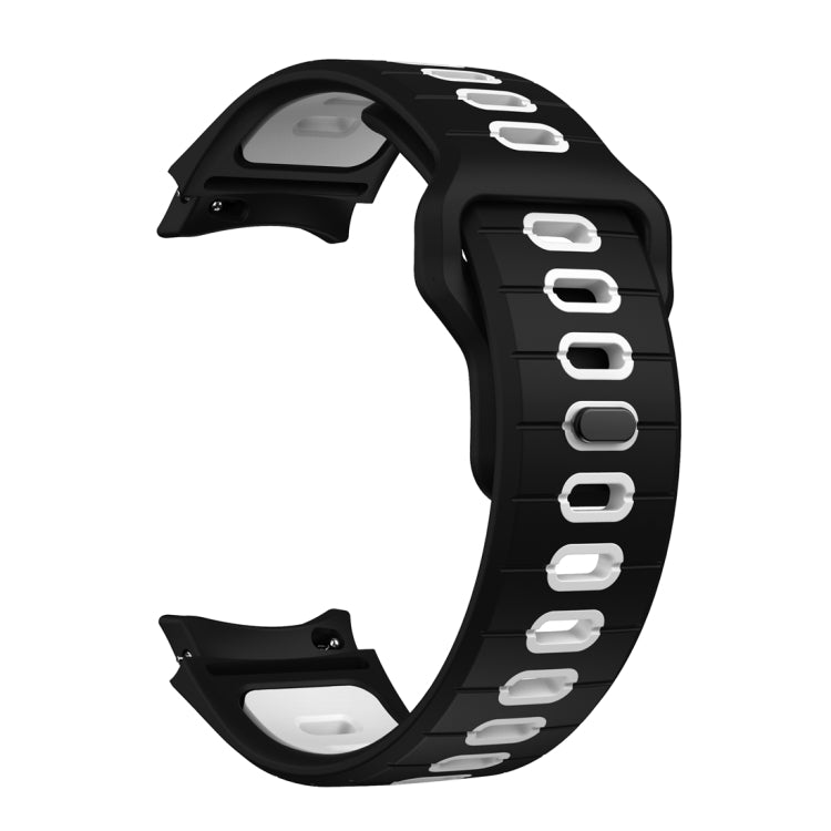 For Samsung Galaxy Watch 7 / 6 Two Color Stripes Reverse Buckle Silicone Watch Band