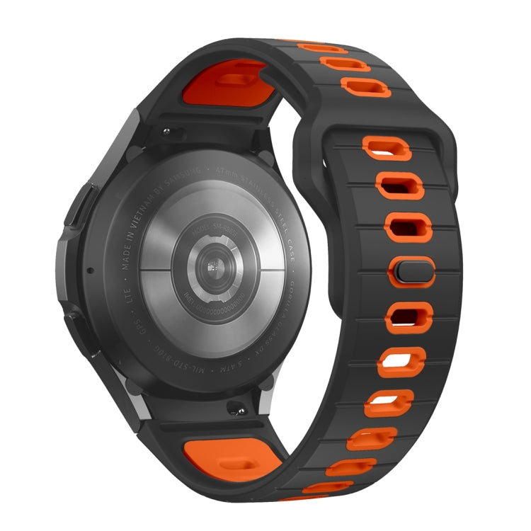 For Samsung Galaxy Watch 7 / 6 Two Color Stripes Reverse Buckle Silicone Watch Band
