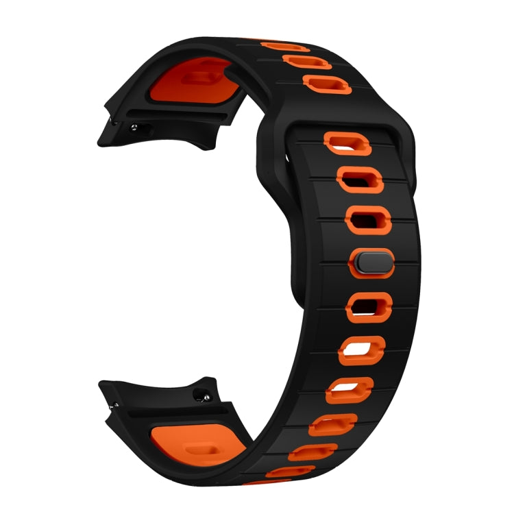 For Samsung Galaxy Watch 7 / 6 Two Color Stripes Reverse Buckle Silicone Watch Band