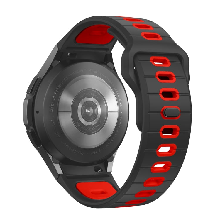 For Samsung Galaxy Watch 7 / 6 Two Color Stripes Reverse Buckle Silicone Watch Band